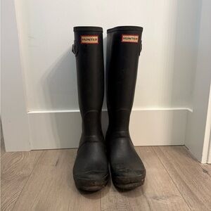 Hunter Black Tall Rain Boots